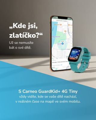 „Kde jsi, zlatíčko?“ Už se nemusíte bát o své dítě. S Carneo GuardKid+ 4G Tiny vždy vidíte, kde se vaše dítě právě nachází...