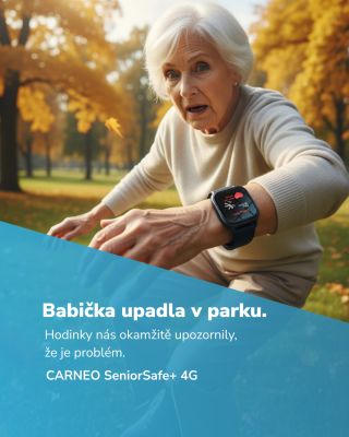 Babička upadla v parku. Hodinky Carneo SeniorSafe+ 4G nás okamžitě upozornily, že je problém. Ticho? Už ne. Jistota pro...