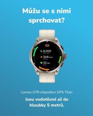 Sprcha? Bez obav. Carneo GTR eXpedition GPS Titan zvládnou vodu úplně v pohodě. Jsou vodotěsné do hloubky 50 metrů, takže...