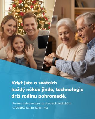 O svátcích se ne vždy podaří sejít osobně, ale blízkost můžete cítit i na dálku. CARNEO SeniorSafe+ 4G dovolí prarodičům...